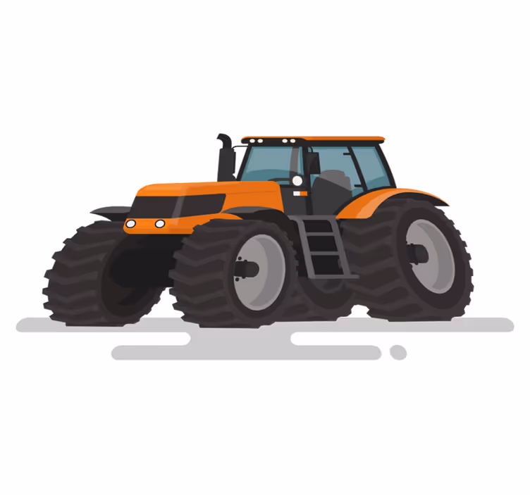 Covor vinil animal tractor cu roți mari - TenStickers