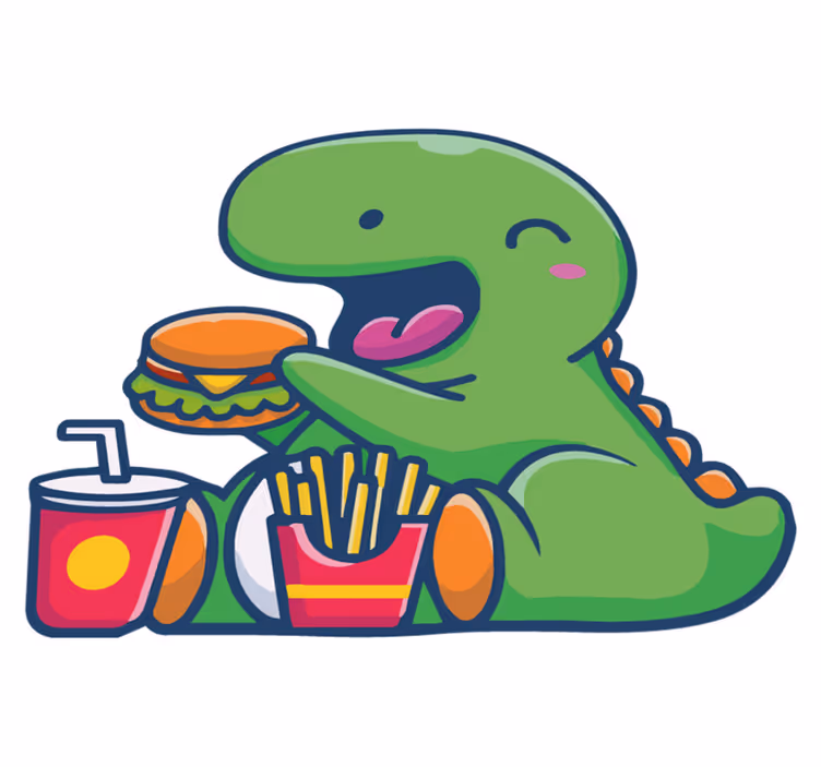 Covor vinil animal dinozaur verde fericit - TenStickers