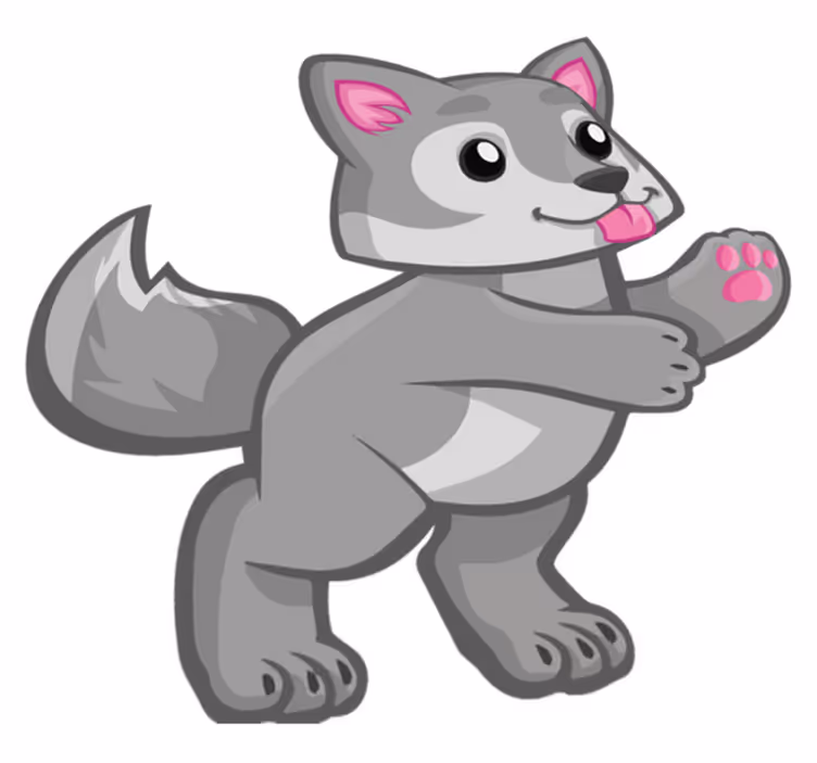 Covor vinil animal cu personaj cățel jucăuș - TenStickers