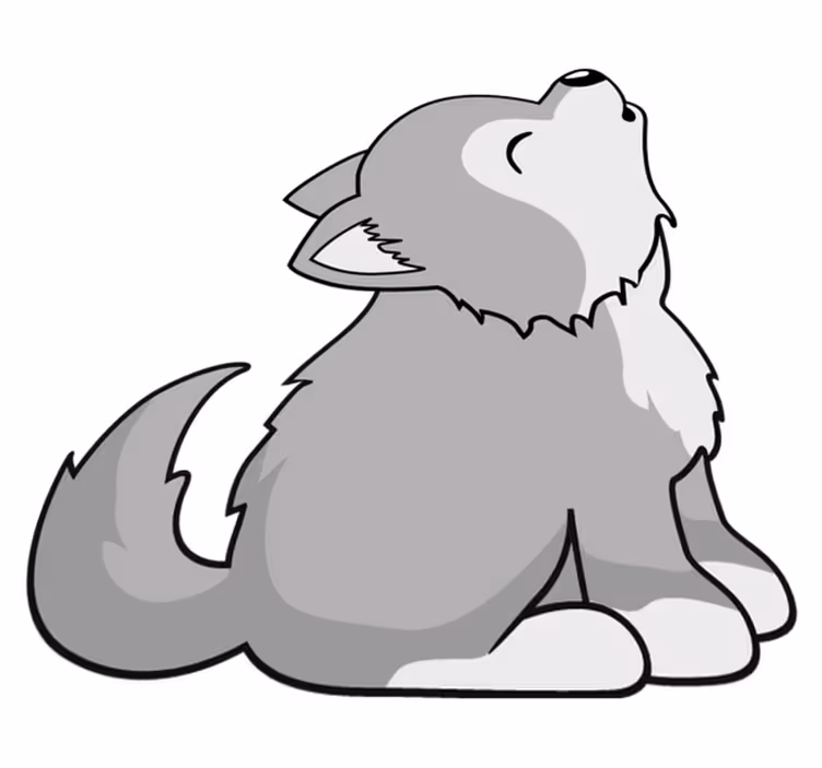 Covor vinil animal ilustrație câine urlător - TenStickers