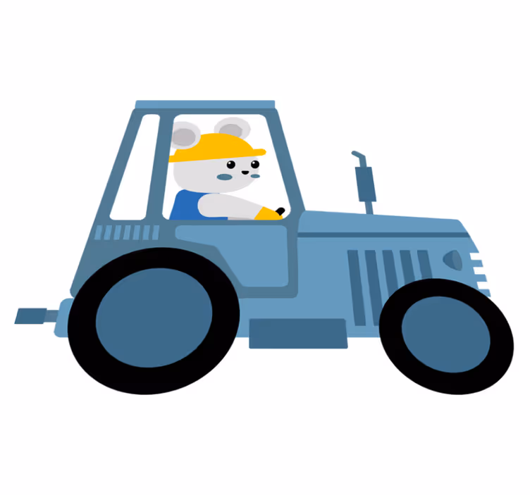 Covor vinil animal ursuleț fermier drăgălaș - TenStickers