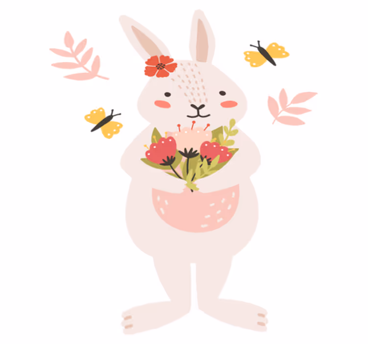 Covor vinil animal cu ilustrație adorabilă de iepure - TenStickers