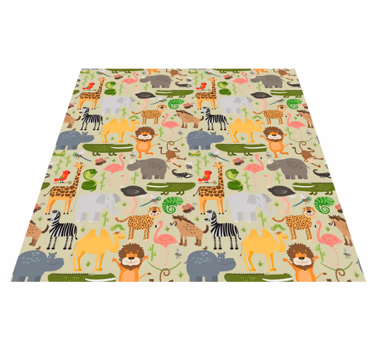 Covor vinil animal cu motiv vibrant de creaturi - TenStickers