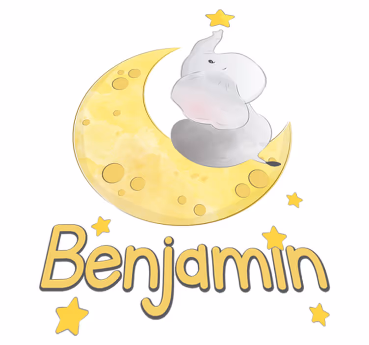 Covor vinil animal luna și stele cu nume - TenStickers