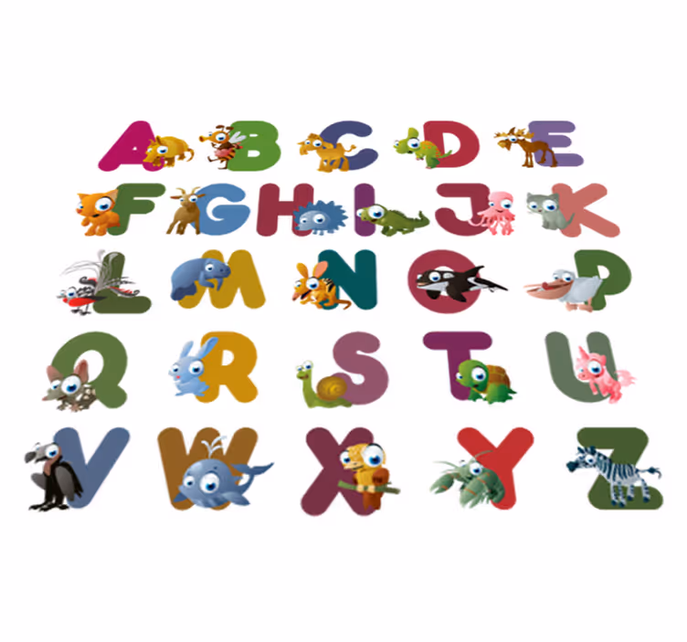 Covor vinil animal alfabetul animalelor - TenStickers