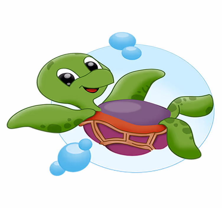 Covor vinil animal broască țestoasă jucându-se - TenStickers