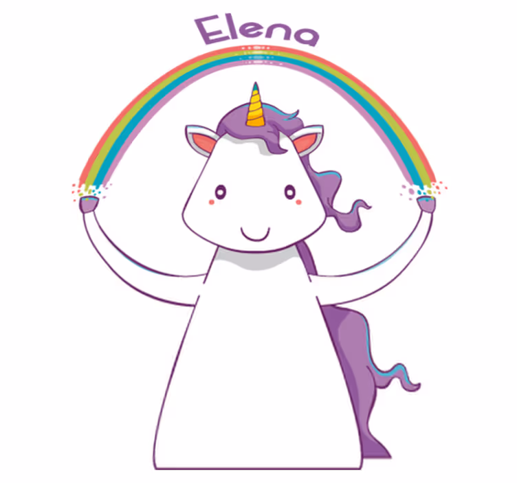 Covor vinil animal unicorn și curcubeu personalizat - TenStickers