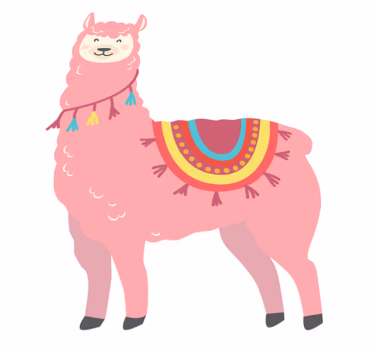 Covor vinil animal lama roz - TenStickers