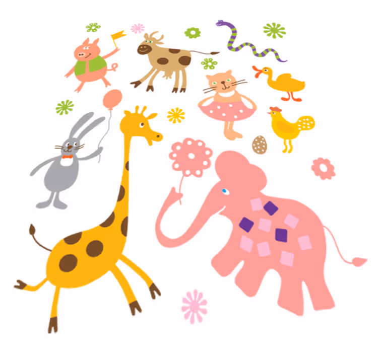 Covor vinil animal creaturi colorate - TenStickers