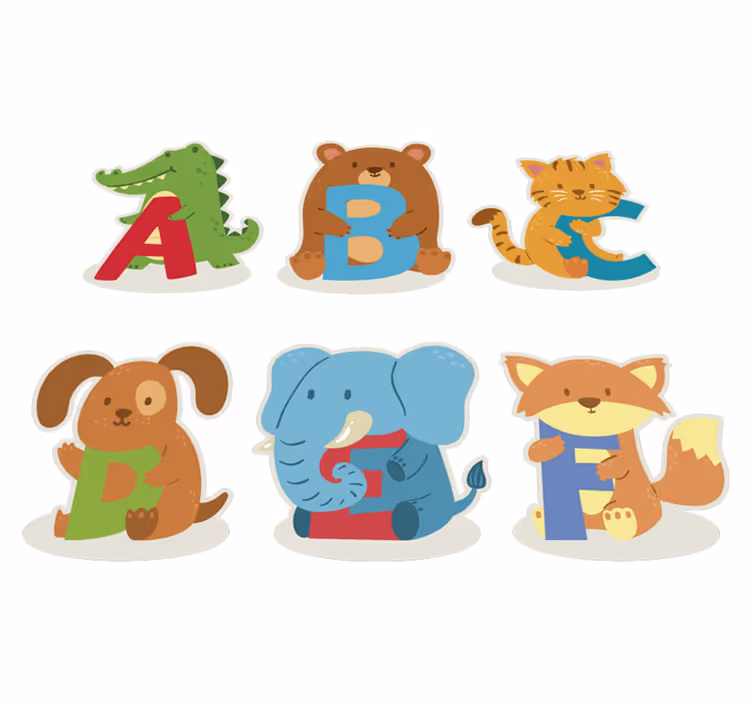 Covor vinil animal alfabet cu animale pentru copii - TenStickers