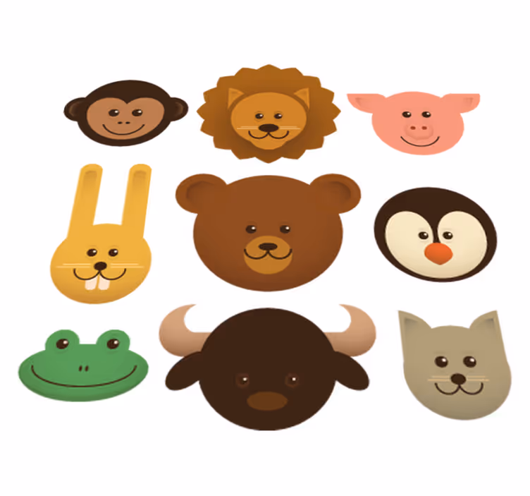 Covor vinil animal creaturi fericite - TenStickers