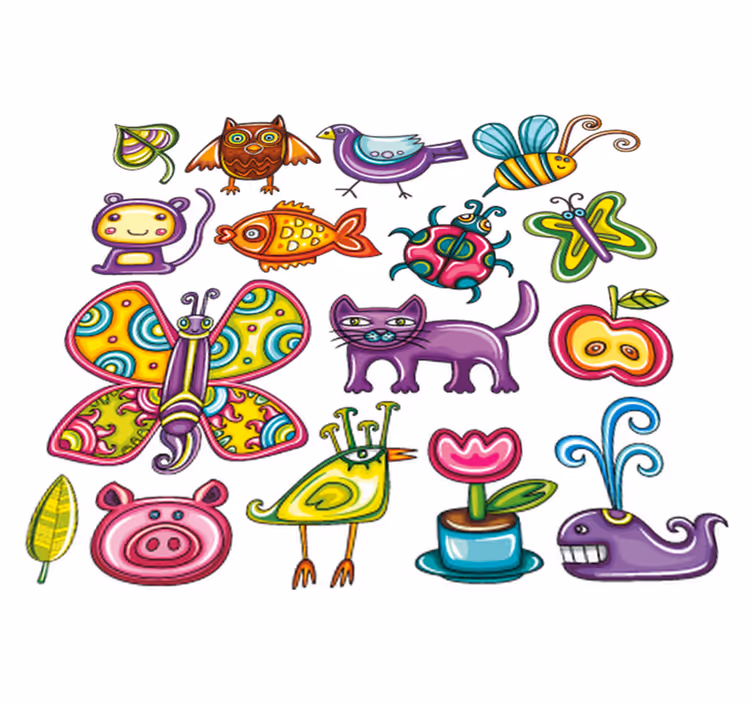 Covor vinil animal stil colorat - TenStickers
