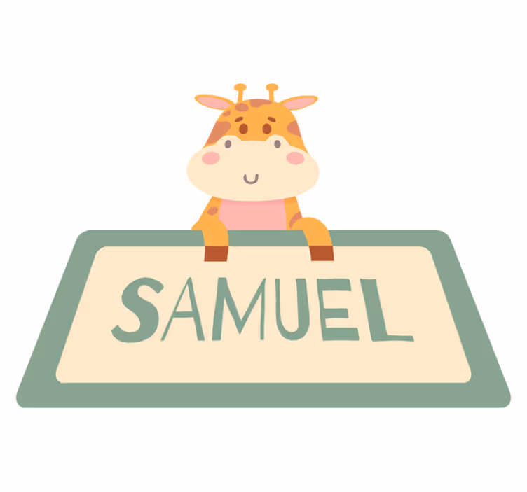 Covor vinil animal etichetă girafă cu nume - TenStickers