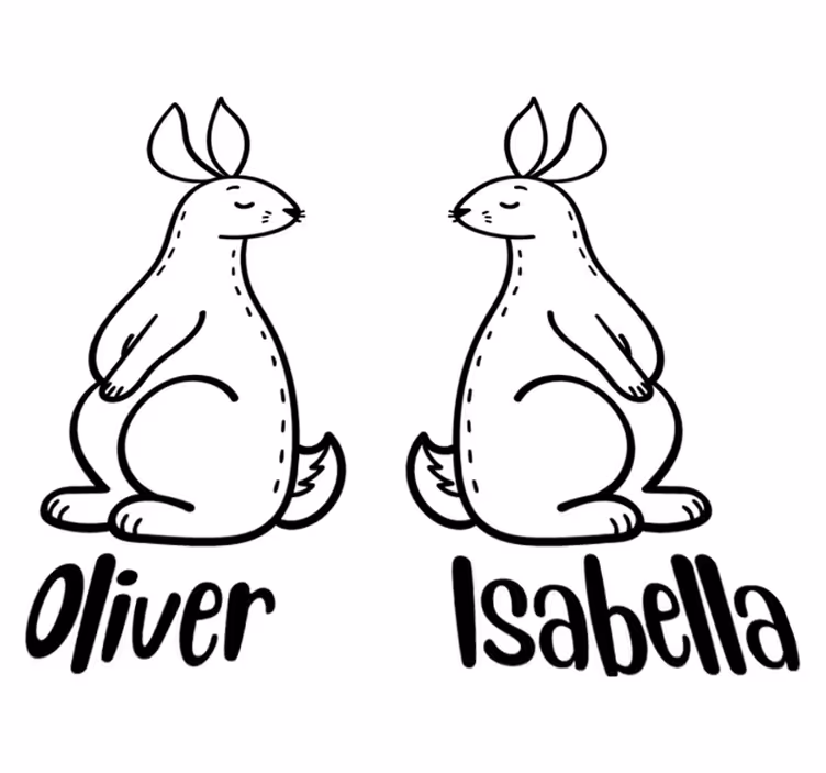 Covor vinil animal iepurași de paște personalizați - TenStickers