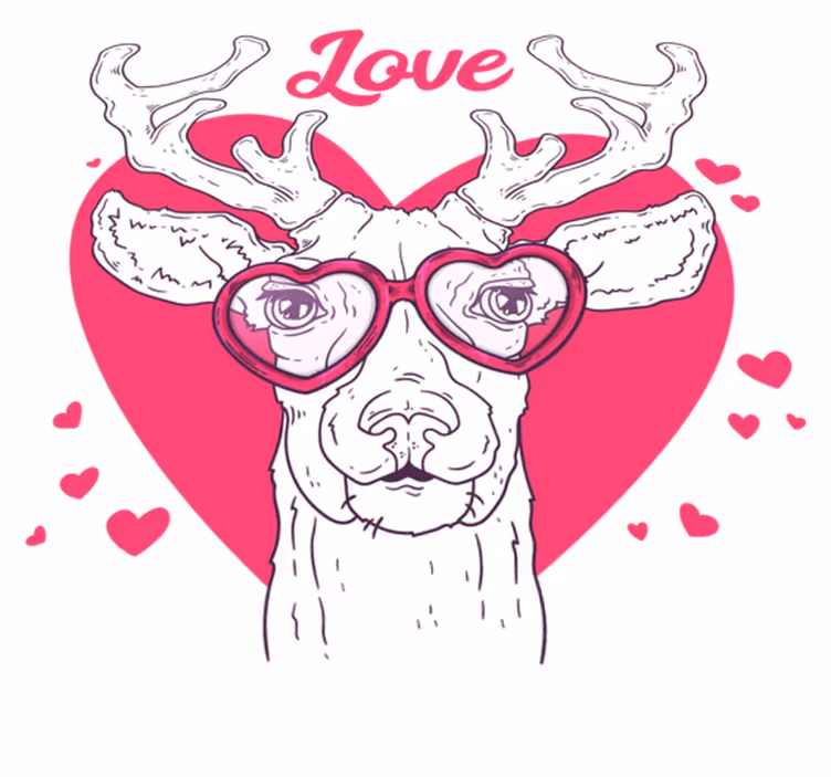 Covor vinil animal dragoste cerb - TenStickers