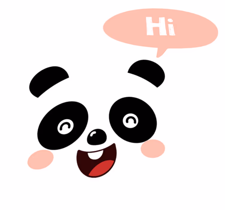 Covor vinil animal panda zâmbitoare salutând - TenStickers