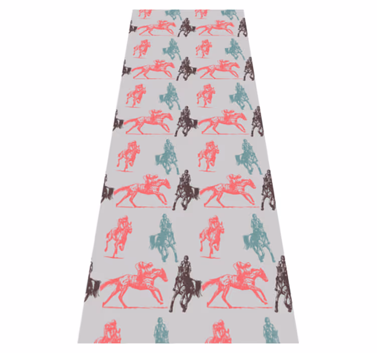 Covor vinil animal model cai pe fundal gri - TenStickers