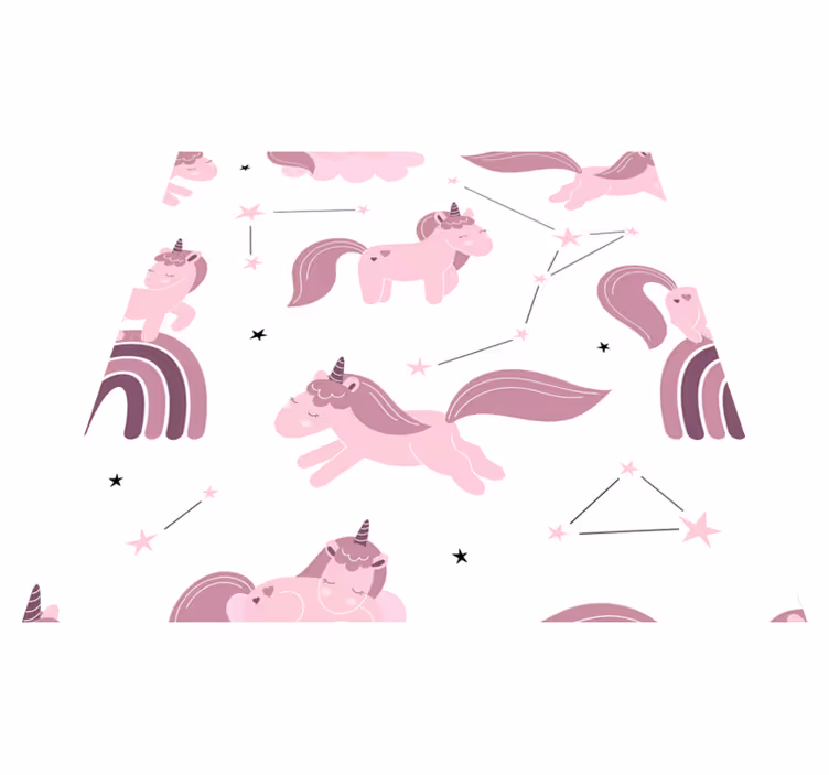 Covor vinil animal unicorni și constelații - TenStickers
