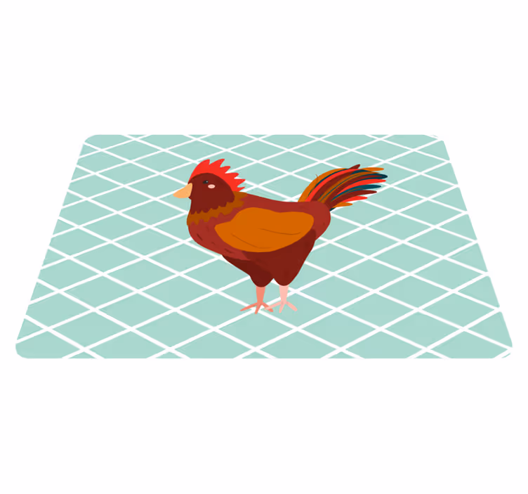 Covor vinil animal cocoș roșu din lateral - TenStickers