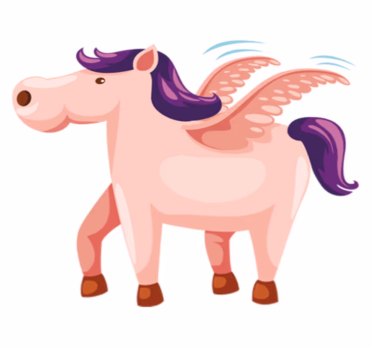 Covor vinil animal ponei drăguț cu aripi - TenStickers