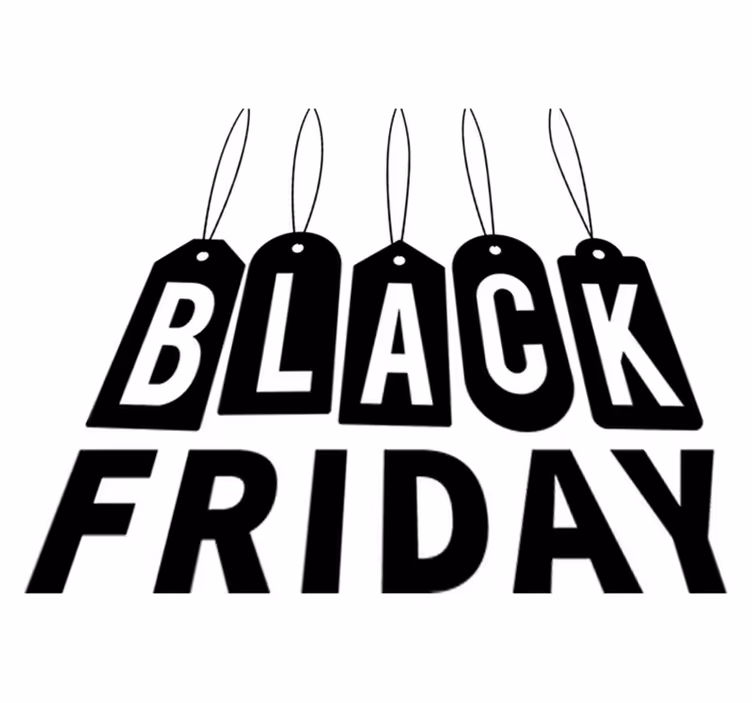 Covor din vinil de black friday text alb și negru - TenStickers