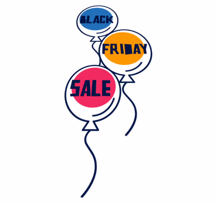 Covor din vinil de black friday cu baloane colorate - TenStickers