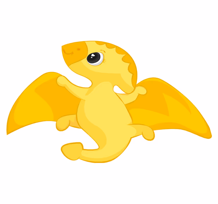 Covor vinil animal dragon galben vesel - TenStickers