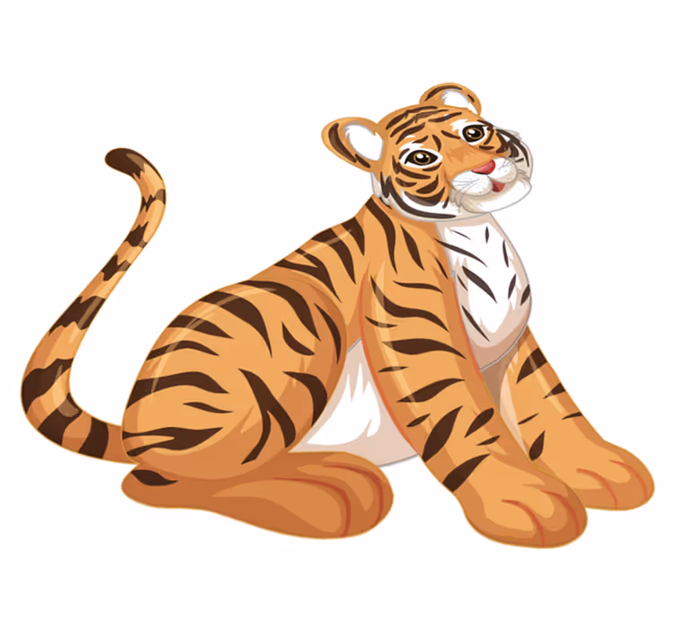 Covor vinil animal tiger cub jucăuș - TenStickers