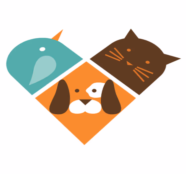 Covor vinil animal fețe colorate de animale - TenStickers