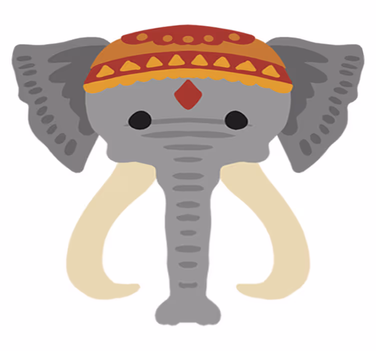Covor vinil animal figură cap de elefant - TenStickers