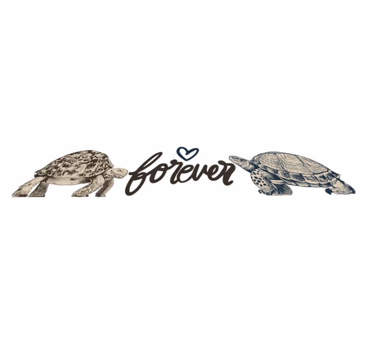 Covor vinil animal citatul iubirii țestoaselor - TenStickers
