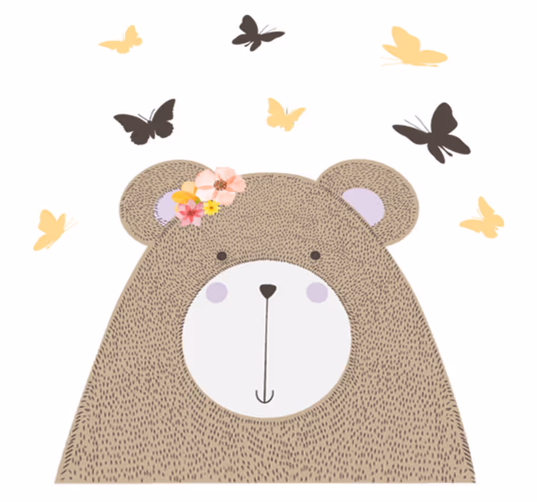 Covor vinil animal cu motiv jucăuș de urs - TenStickers