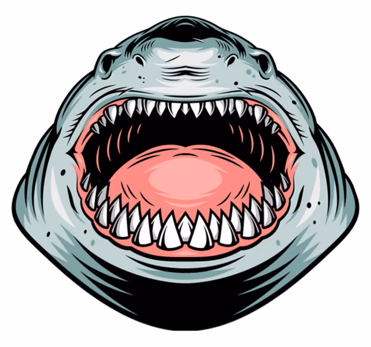 Covor vinil animal cap de rechin feroce - TenStickers