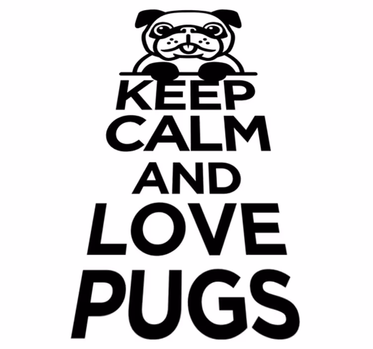 Covor vinil animal iubește cu liniște pugii - TenStickers