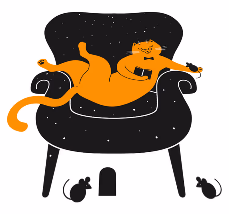 Covor vinil animal pisică și șoarece - TenStickers