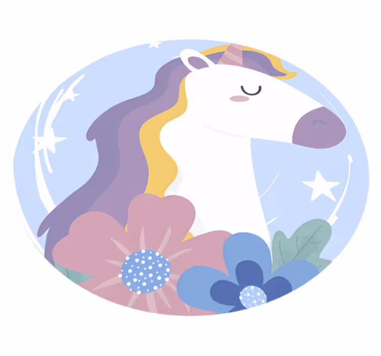 Covor vinil animal unicorn cu păr strălucitor - TenStickers