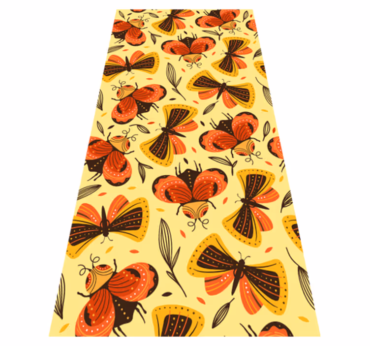 Covor vinil animal fluture pe floare - TenStickers