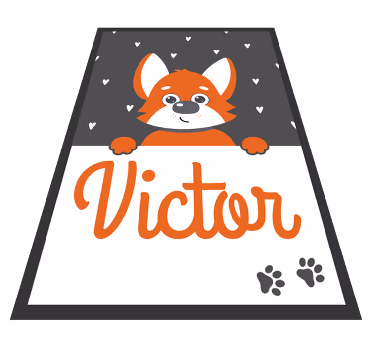 Covor vinil animal poster cu numele câinelui - TenStickers