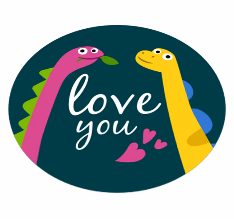 Covor vinil animal te iubesc dinozaur - TenStickers