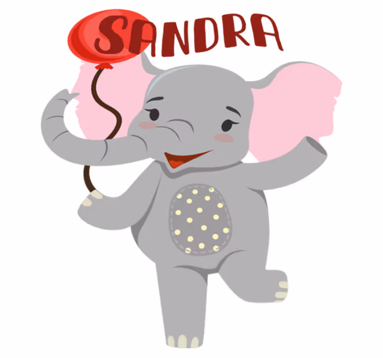 Covor vinil animal elefant și balon - TenStickers