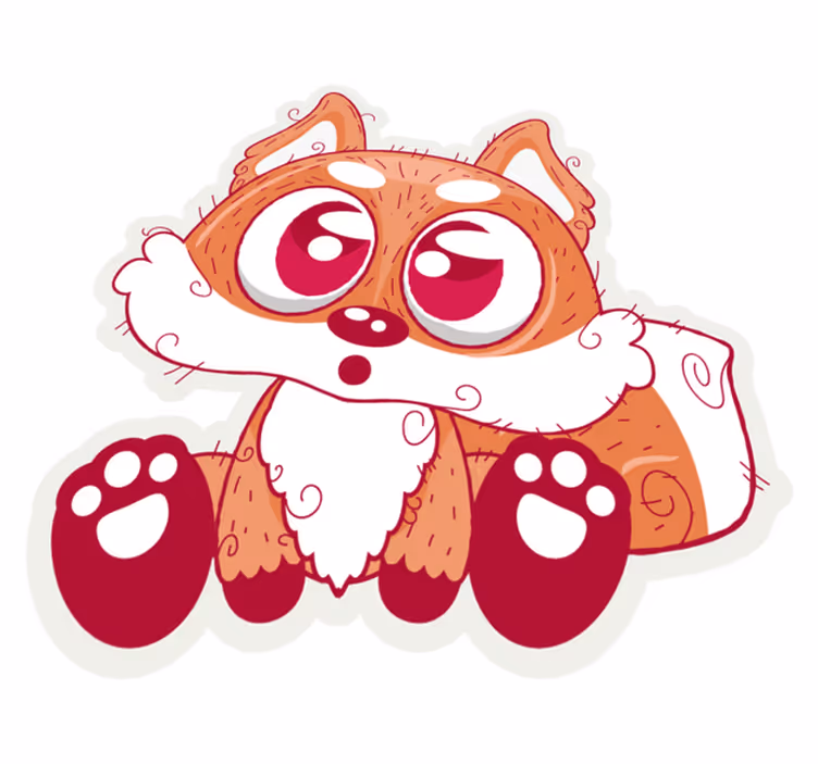 Covor vinil animal vulpe anime drăguță - TenStickers