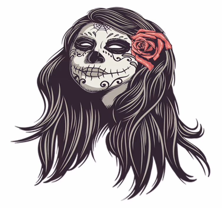 Covor de vinil halloween fata din ziua morților - TenStickers