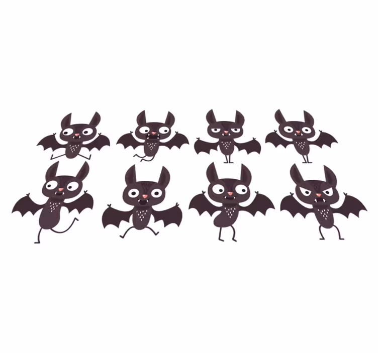 Covor de vinil halloween pachet de lilieci veseli - TenStickers