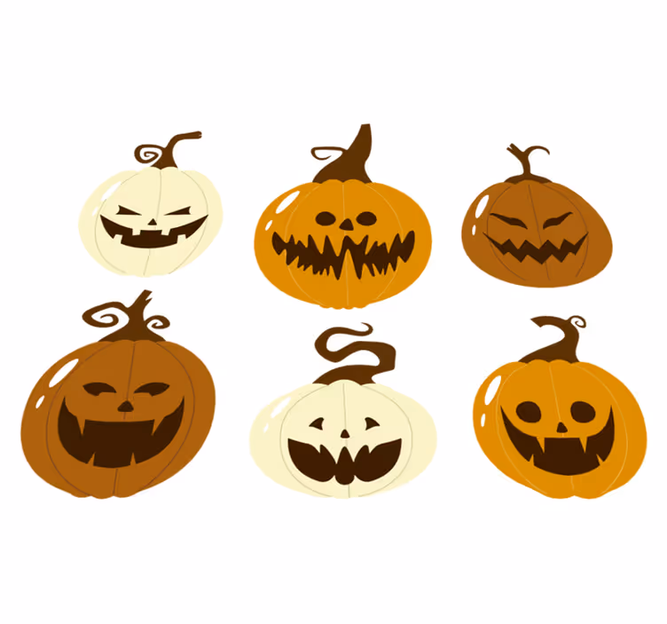 Covor de vinil halloween kit dovleci înfricoșători - TenStickers