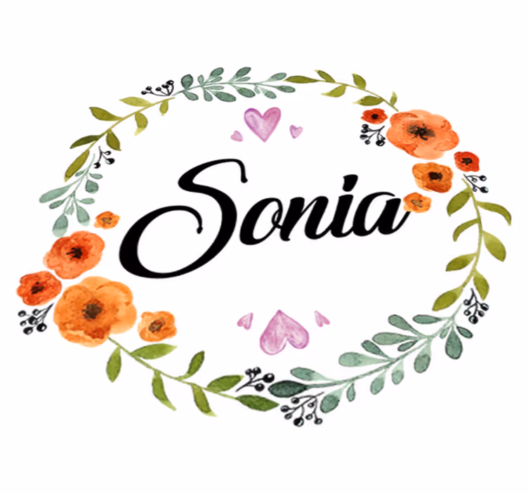 Covor vinil flori și plante coroană florală personalizabilă - TenStickers
