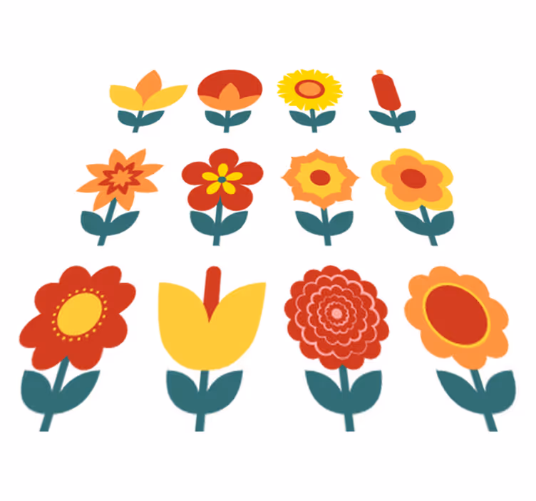 Covor vinil flori și plante colecția flori de vară - TenStickers