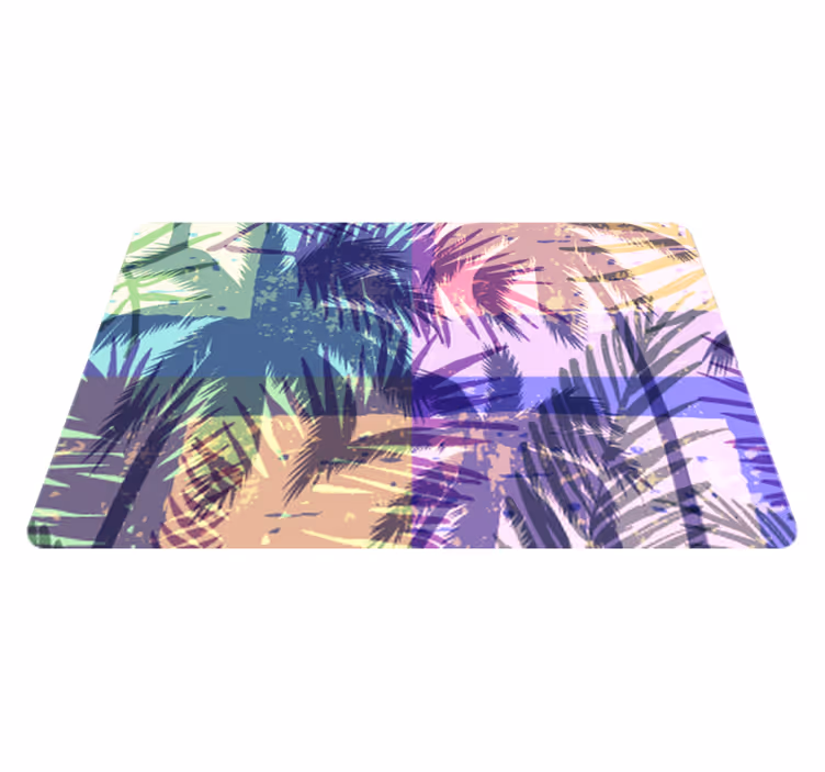 Covor vinil flori și plante model retro cu palme - TenStickers