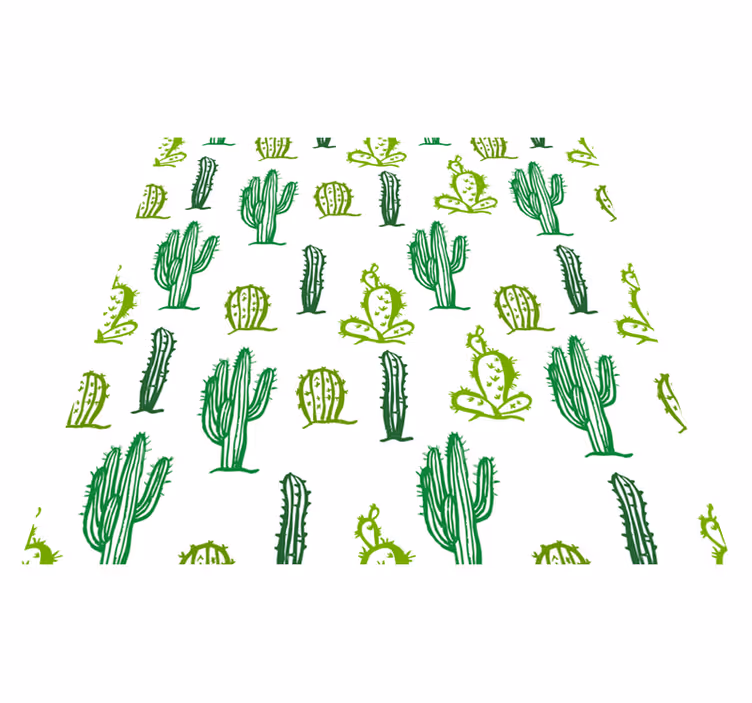 Covor vinil flori și plante stil cactus verde - TenStickers