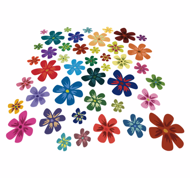 Covor vinil flori și plante flori colorate - TenStickers