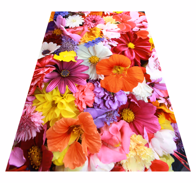 Covor vinil flori și plante flori colorate din belșug - TenStickers